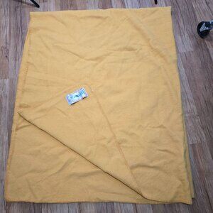 Vintage Brun de Vian Tiran BVT Merino Wool Blanket France Queen Mustard Yellow